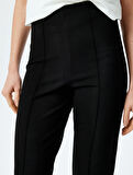 Nervürlü Slim Fit İspanyol Paça Kumaş Pantolon