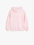 Uzun Kollu Viskon Karışımlı Basic Kapşonlu Sweatshirt