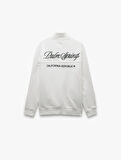 İşlemeli Şardonlu Cep Detaylı Yarım Fermuarlı Sweatshirt