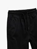 Beli Bağcıklı Cep Detaylı Pamuklu Gabardin Jogger Pantolon