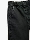 Pamuklu Beli Lastikli Cep Detaylı Denim Pantolon