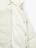 İçi Polar Astarlı Uzun Kollu Fermuarlı Su İtici Kapüşonlu Oversize Şişme Mont