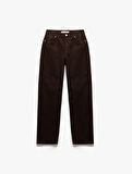 Bol Kalıp Geniş Paça Cepli Denim Pantolon - Loose Straight Fit Jean