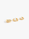 3'lü Halk ve Earcuff Küpe Seti