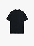 Viskon Regular Fit Polo Yaka Yarım Fermuarlı Kısa Kollu Triko Tişört