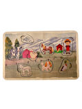 Çiftlik Hayvanları, Ahşap Çocuk Puzzle, Yapboz, Renkli Çiftlik Yapboz, Ahşap Puzzle, 7 Parça