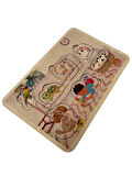 Evcil Dostlar, Ahşap Çocuk Puzzle, Yapboz, Renkli Sevimli Yapboz, Ahşap Puzzle, 7 Parça