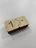 Ahşap Sayı Eşleme, Yeşil, Sayı Puzzle, Ahşap Puzzle, Montessori Sayı Bulmaca Oyunu, Sayma Oyunu