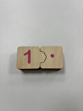 Ahşap Sayı Eşleme, Pembe, Sayı Puzzle, Ahşap Puzzle, Montessori Sayı Bulmaca Oyunu, Sayma Oyunu