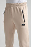 Bej - XL Erkek Cep Detaylı Jogger Eşofman Altı