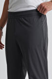 Antrasit - 3XL Antrasit Paça Lastikli Beli Bağcıklı Fermuarlı Cepli Standart Kalıp Erkek Eşofman Alt
