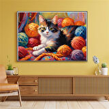 SEVİMLİ KEDİ CAT8 70X50CM KARTON ÇERÇEVESİZ TABLO