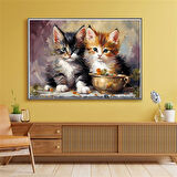 SEVİMLİ KEDİ CAT16 70X50CM KARTON ÇERÇEVESİZ TABLO