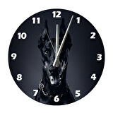 Tİ-PLAY DİKKAT KESİLEN DOBERMAN 30X30CM AKRİLİK DEKORATİF MODERN DUVAR SAATİ