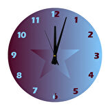 Tİ-PLAY YILDIZLI BORDO MAVİ 30X30CM AKRİLİK DEKORATİF MODERN DUVAR SAATİ