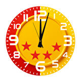 Tİ-PLAY SARI KIRMIZI BEYAZ 30X30CM AKRİLİK DEKORATİF MODERN DUVAR SAATİ