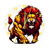 Tİ-PLAY ASİL VE SİNİRLİ ASLAN 30X30CM AKRİLİK DEKORATİF MODERN DUVAR SAATİ