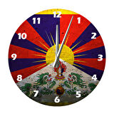 Tİ-PLAY TİBET BAYRAĞI 30X30CM AKRİLİK DEKORATİF MODERN DUVAR SAATİ