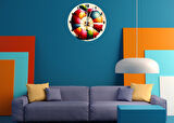 Tİ-PLAY RENKLİ ELMA DİLİMLERİ 30X30CM AKRİLİK DEKORATİF MODERN DUVAR SAATİ