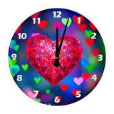 Tİ-PLAY KALPLER DİYARI 30X30CM AKRİLİK DEKORATİF MODERN DUVAR SAATİ