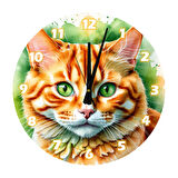 Tİ-PLAY SEVİMLİ KEDİ 30X30CM AKRİLİK DEKORATİF MODERN DUVAR SAATİ