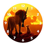 Tİ-PLAY ASLAN VE YAVRUSU 30X30CM AKRİLİK DEKORATİF MODERN DUVAR SAATİ