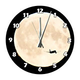 Tİ-PLAY AY VE UÇAK 30X30CM AKRİLİK DEKORATİF MODERN DUVAR SAATİ