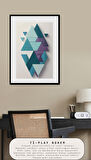 BOHEM TABLO SOYUT ÜÇGENLER, GEOMETRİK, SOYUT ÜÇGENLER BOHEM DUVAR SANATI ÇERÇEVESİZ TABLO