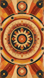 BOHEM TABLO DAİRESEL SİMETRİ GEOMETRİK SICAK RENKLER VİNTAGE BOHEM DUVAR SANATI ÇERÇEVESİZ TABLO