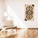 BOHEM TABLO DAİRESEL SİMETRİ GEOMETRİK, TOPRAK TONLARINDA, BOHEM DUVAR SANATI ÇERÇEVESİZ TABLO