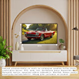 OTOMOBİL TEMALI KIRMIZI KLASİK ÇERÇEVESİZ PVC TABLO 60X34 CM