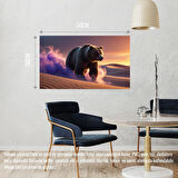 ÇÖLDE SİSİN İÇİNDEN ÇIKAN AYI MİSTİK ATMOSFER 05 ÇERÇEVESİZ 50X30 CM PVC TABLO