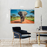 VAHŞİ DOĞADA KOŞAN FİL 04 ÇERÇEVESİZ 50X30 CM PVC TABLO