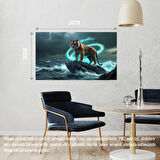 KAPLAN FIRTINALI BİR OKYANUSTA 07 ÇERÇEVESİZ 50X30 CM PVC TABLO