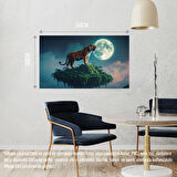 KAPLAN YÜZDEN ADADA AYA KÜKRÜYOR 02 ÇERÇEVESİZ 50X30 CM PVC TABLO