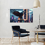 KARTAL SİBERPUNK DÜNYASINDA GÖRKEMLİ BİR ŞEKİLDE 01 ÇERÇEVESİZ 50X30 CM PVC TABLO