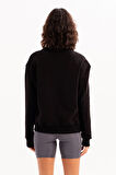 JUSTEVER Bisiklet Yaka Basic Kalıp Ekru Kadın Sweatshirt Eşofman Üstü - Aura