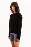 JUSTEVER Bisiklet Yaka Basic Kalıp Ekru Kadın Sweatshirt Eşofman Üstü - Aura