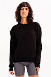 JUSTEVER Bisiklet Yaka Basic Kalıp Ekru Kadın Sweatshirt Eşofman Üstü - Aura