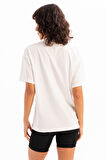 JUSTEVER 100% Pamuk Oversize Fit Bisiklet Yaka Siyah Kadın T-Shirt - Halo