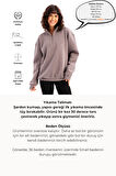 JUSTEVER Oversize Fit Dik Yaka Yarı Fermuarlı Şardonlu Siyah Kadın Sweatshirt - Cass