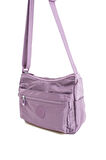 Kadın Çok Gözlü Suya Dayanıklı Paraşüt Kumaş Ayarlanabilir Çapraz Askılı Mor Omuz Çantası