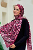 Leopar Desenli Şal 2067 Bordo