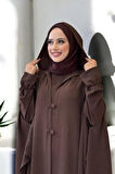 Tunik, Pantolon ve Abaya Üçlü Takım 8663 Kahverengi