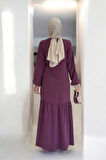 Bağlama Detaylı Elbise 3974 Bordo