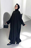 Kol Düğme Detaylı Tunik Pantolon İkili Takım 8688 Siyah