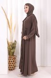 Danteli Şallı Abaya Şal Hediyelidir! 7069 Kahverengi