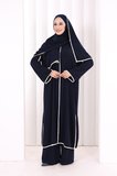 Hac Umre Biyeli Pantolonlu Tunik Takım ŞAL HEDİYE 8001 Lacivert
