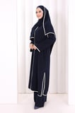 Hac Umre Biyeli Pantolonlu Tunik Takım ŞAL HEDİYE 8001 Lacivert