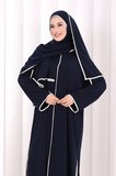 Hac Umre Biyeli Pantolonlu Tunik Takım ŞAL HEDİYE 8001 Lacivert